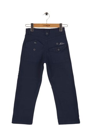Mutlu Kids Baskı ve Cep Detaylı Erkek Çocuk Pantolon Lacivert - 9 Yaş